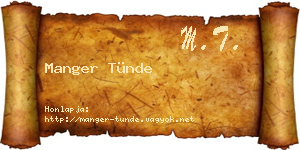 Manger Tünde névjegykártya